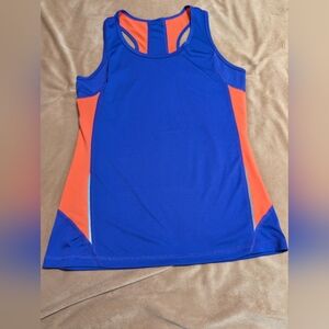TC Blue and Orange Athletic Dry Fit Nylon Tank